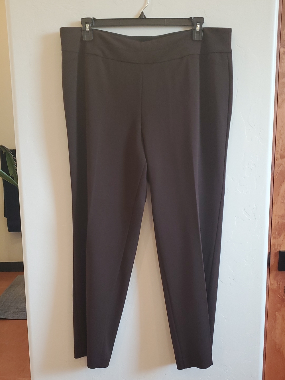 Investments Straight-Leg Pull-On Stretch Pants in Dark Brown 18S